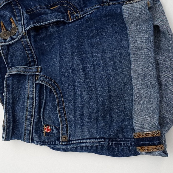 Hudson Ruby Mid-Thigh Cuffed Button Flap Pocket Denim Jean Shorts 25 - Picture 6 of 14